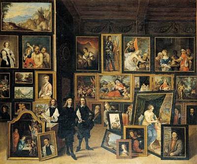    David Teniers La Vista del Archidque Leopoldo Guillermo a su gabinete de pinturas. Sweden oil painting art